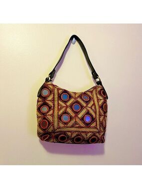 Clever Carriage Company Embroidered Mirror Shoulder Bag Boho India Vintage VTG